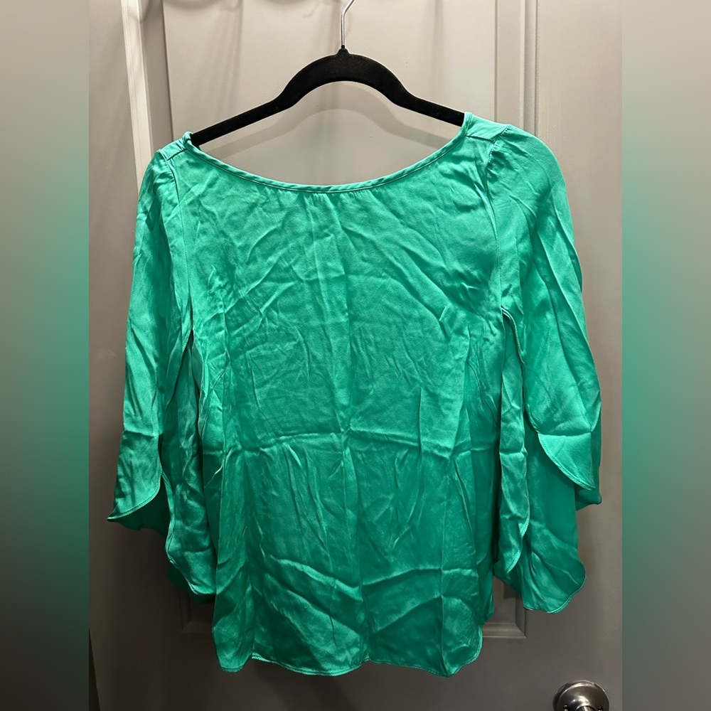 Milly Teal Green Satin Blouse
